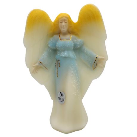 Fenton Hand Painted Custard Glass Angel
