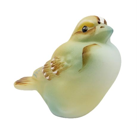 Fenton Hand Painted Custard Glass Sparrow (1 of 2)