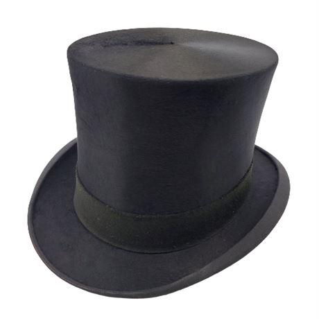 Antique Mallory Beaver Fur Top Hat