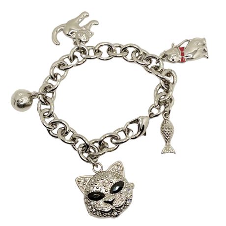 Gossip Silver Tone Charm Bracelet Watch
