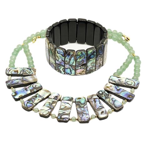 Mother of Pearl Necklace & Bracelet Set