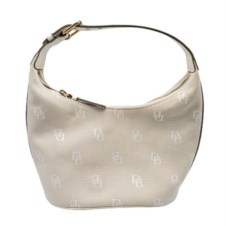 Dooney & Bourke Signature Jacquard Ivory Bucket Bag