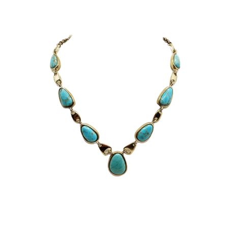 Southwestern Style Sterling Drop Necklace
