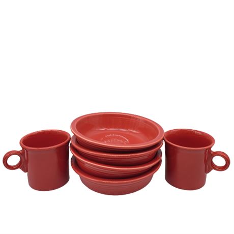 Fiestaware Scarlet Bowls & Mugs