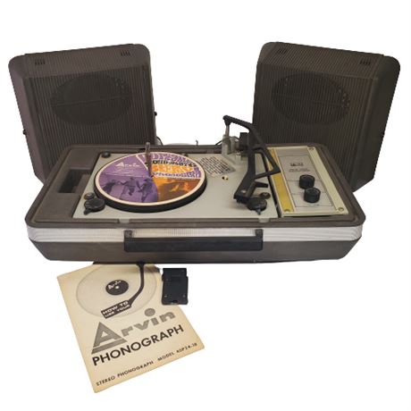 Vintage Arvin Portable Stereo Phonograph