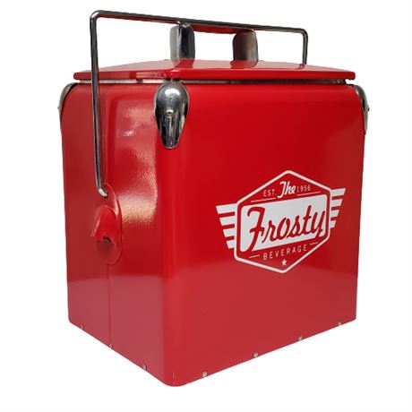 Retro Frosty Beverage Metal Cooler