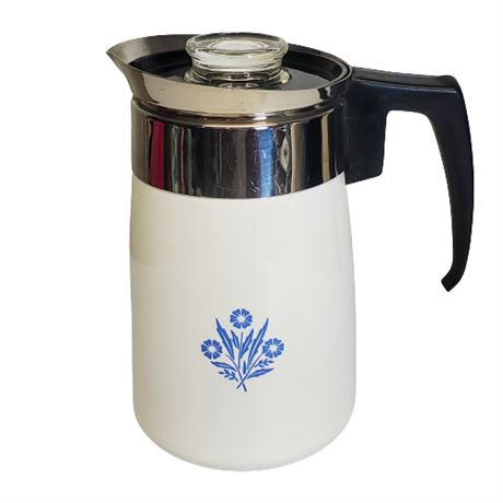 Corning Ware Blue Cornflower 6 Cup Stovetop Percolator