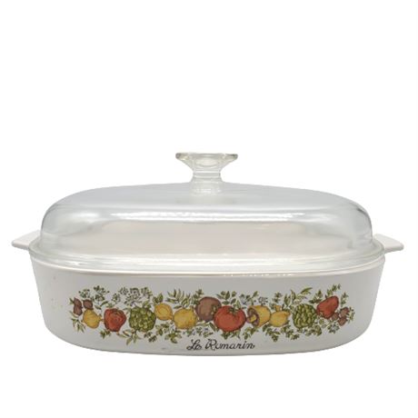 Vintage Corning Ware Spice of Life 2.5 Qt Square Casserole w/ Lid