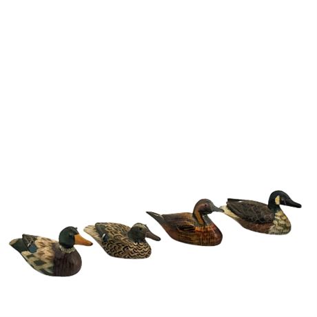 Vintage Miniature Hand-Carved Duck Decoys