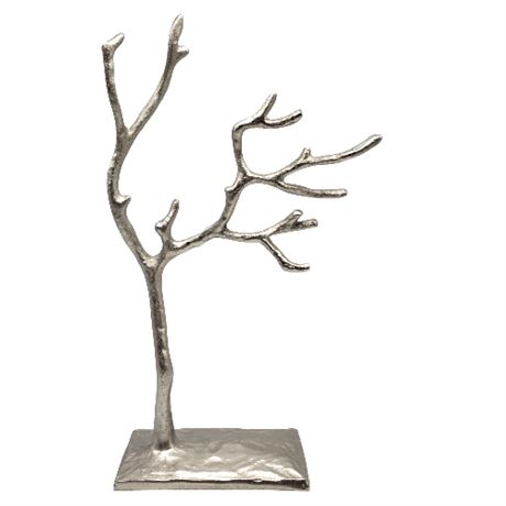 Silver Tone Metal Decorative Tree Sculpture