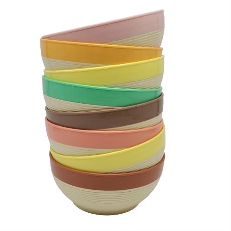 Vintage Raffiaware Ribbed Insulated Bowls