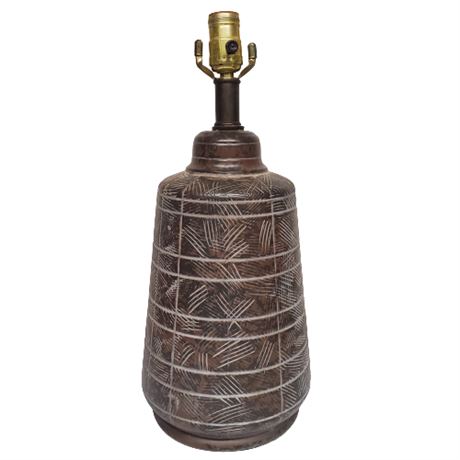 Mid-Century Brown Pottery Lamp