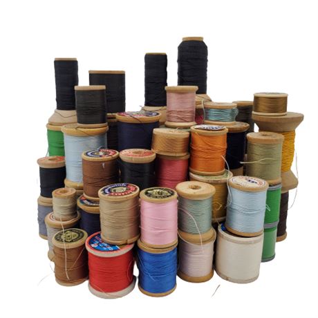 Vintage Wool Spool Thread Lot