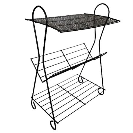 Mid-Century Black Metal Bookshelf