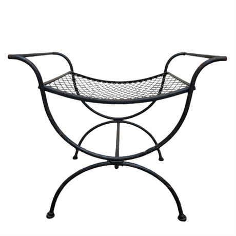 Mid-Century Wrought Iron Bench