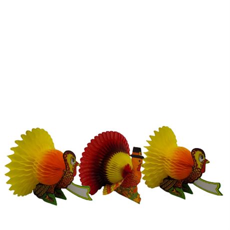Vintage Holiday Honeycomb Tabletop Decorations