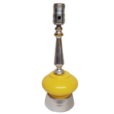 Vintage Yellow Glass Boudoir Lamp