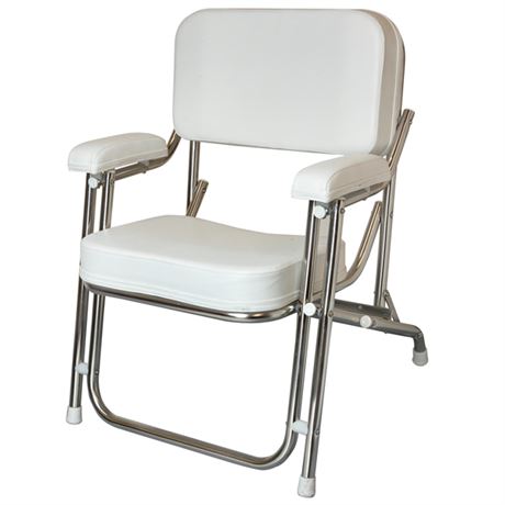 West Marine White Kingfish II Folding Deck Chair