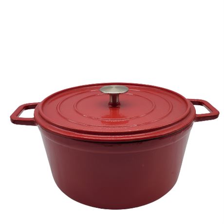 Red Enameled Cast Iron Dutch Oven
