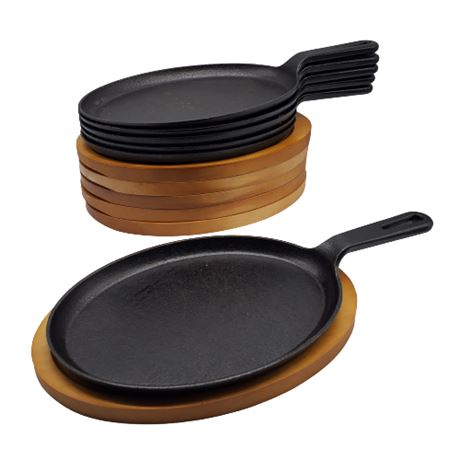 Artisanal Kitchen Supply Cast Iron Fajita Trays