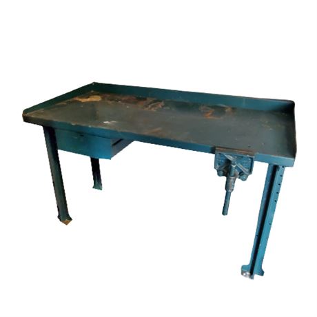 Green Industrial Workbench w/ Vise