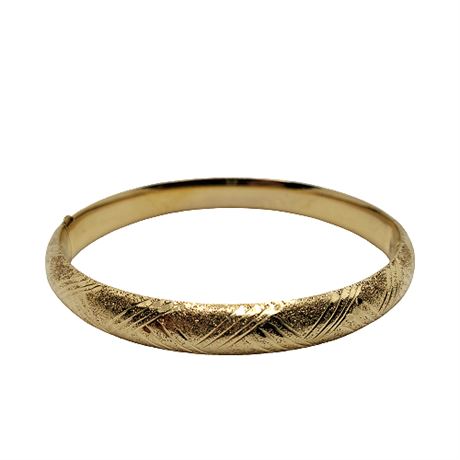 Vintage 14K Gold Hinged Bangle Bracelet
