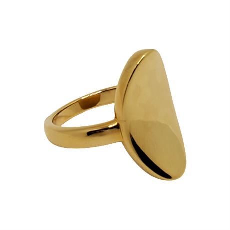 Signed Atasay Kuyumculuk 14K Gold Oval Ring