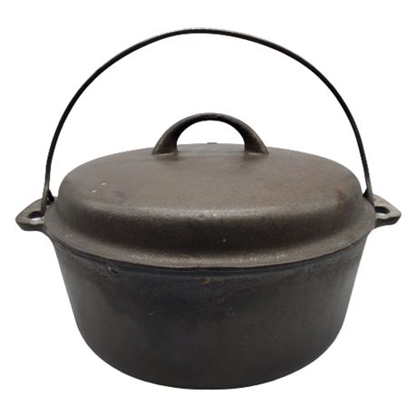 Vintage Griswold Iron Mountain Cast Iron No. 8 Dutch Oven w/ Lid & Trivets