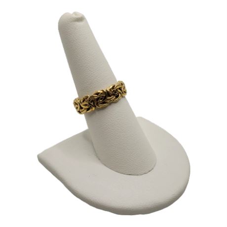 Signed Atasay Kuyumculuk 18K Gold Byzantine Ring (1 of 2)