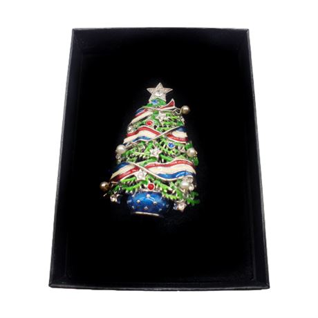 Christopher Radko "America's Tree" Brooch in Original Box