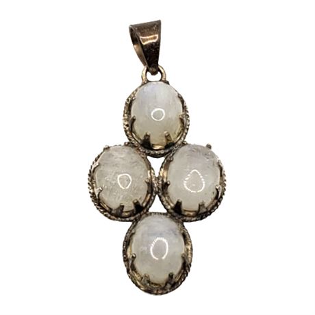 Sterling Silver Moonstone Cluster Pendant