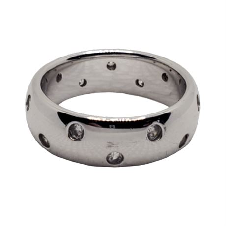 Diamonique Epiphany Platinum Clad Sterling Silver Scattered Stone Ring