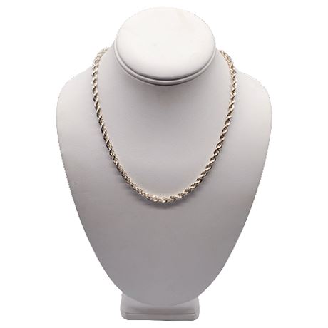 Heavy Sterling Silver 18" Rope Chain Necklace