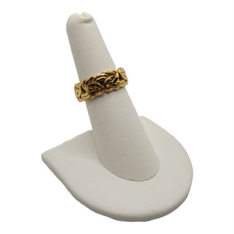 Signed Atasay Kuyumculuk 18K Gold Byzantine Ring (2 of 2)
