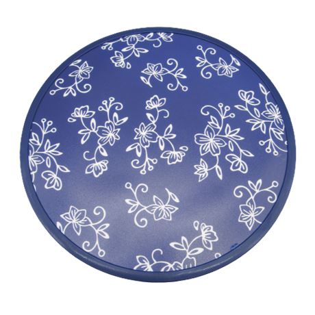 Temptations Hand Painted Floral Lace Dark Blue Lazy Susan