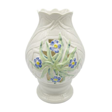 Belleek Blue Floral Lamp