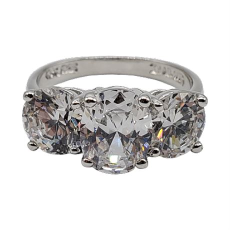 Uncas Sterling Silver CZ Trinity Ring