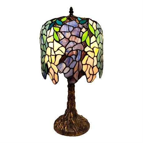 Tiffany Style Wisteria Stained Glass Floral Table Lamp