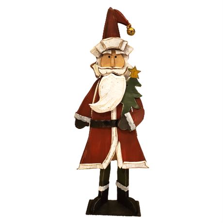 4 Foot Rustic Wood Santa Claus Figurine