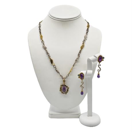Bronze Dream Sterling Silver Necklace & Earrings Set