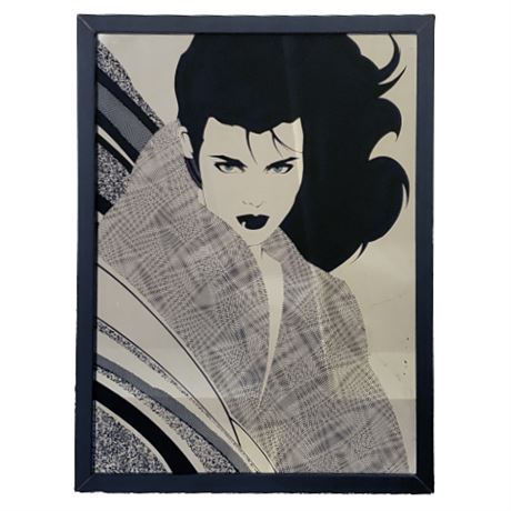 Vintage 80s Patrick Nagel Inspired Wall Mirror (1 of 2)