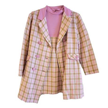 Vintage 60s Girls' Mod Mini Dress & Matching Jacket
