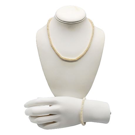 Gold Force International 10K Gold & Freshwater Pearl Necklace & Bracelet Set