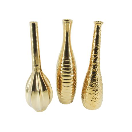 Decorative Gold Colored Vase Lot