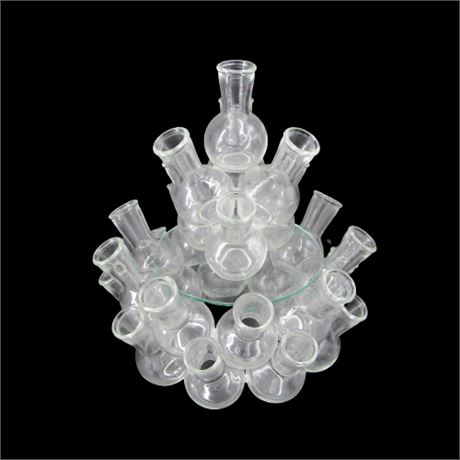 Clear Glass 2 Piece Multi Bud Vase Cluster