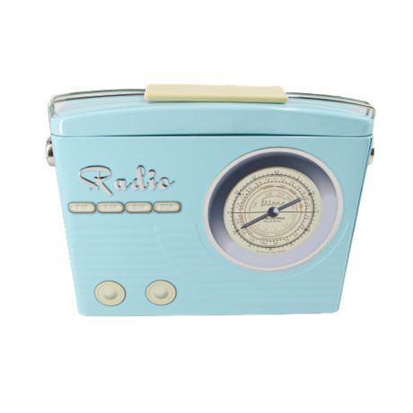 Collectible Light Blue Radio Tin
