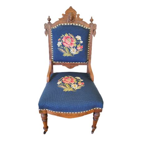 Victorian Roses Needlepoint Chair