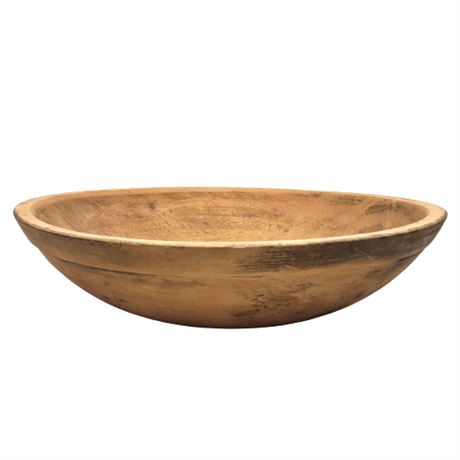 Antique Primitive Dough Bowl Hand Turned Wood