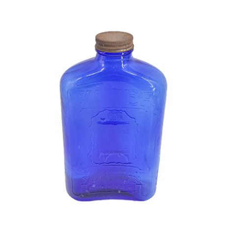 Vintage Cobalt Blue Glass Franklins Refrigerator Water Jar