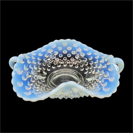 Vintage Fenton Hobnail French Opalescent Handled Bon-Bon Bowl